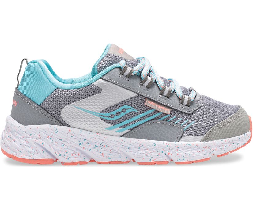 Kids' Saucony Wind Shield Sneakers Grey / Blue | Singapore 777VRWD